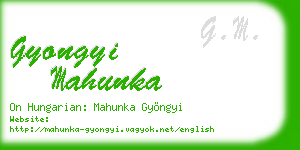 gyongyi mahunka business card